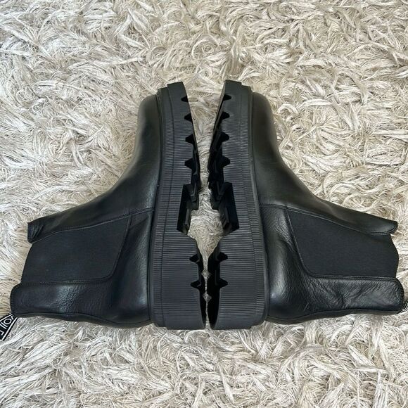 NWOB Voile Blanche Tweed 09 Black Calfskin Leather Chelsea Boots size 40 US 10 - Picture 10 of 14